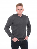 Светр чоловічий сірий тонкий комір мис 101-4-2-V