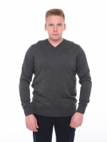Светр чоловічий сірий тонкий комір мис 101-4-2-V