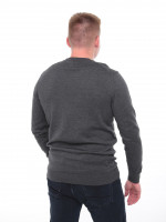 Светр чоловічий сірий тонкий комір мис 101-4-2-V