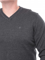 Светр чоловічий сірий тонкий комір мис 101-4-2-V