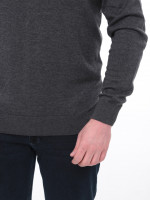 Светр чоловічий сірий тонкий комір мис 101-4-2-V