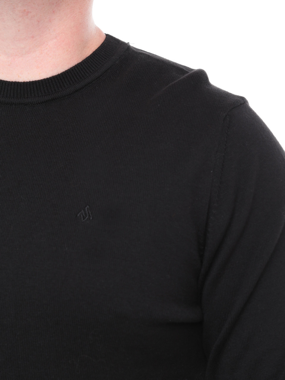 Светр чоловічий чорний тонкий однотонний 100-4-3