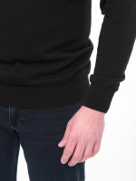 Светр чоловічий чорний тонкий однотонний 100-4-3