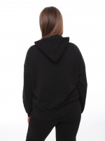 Толстовка жіноча чорна на тонкому флісі 1791-1