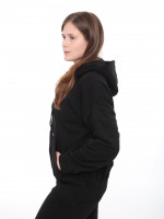 Толстовка жіноча чорна на тонкому флісі 1791-1