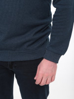 Поло чоловіче синє щільне з довгим рукавом 9119-1