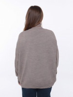 Светр жіночий коричневий подовжений з горлом 214469-1