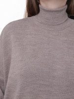 Светр жіночий коричневий подовжений з горлом 214469-1