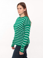Светр жіночий зелений в смужку тонкий вільний 10293-1-Т
