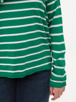Светр жіночий зелений в смужку тонкий вільний 10293-1-Т