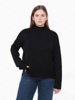 Светр жіночий чорний вільний з коміром 10866-3