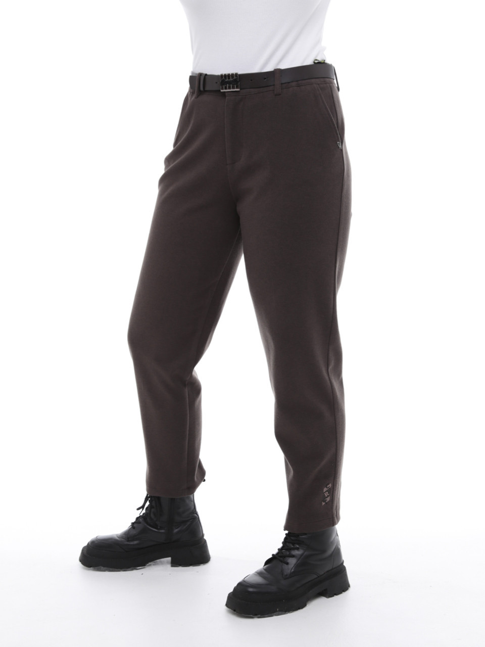 Брюки женские коричневые МОМ теплые 20344-B-1