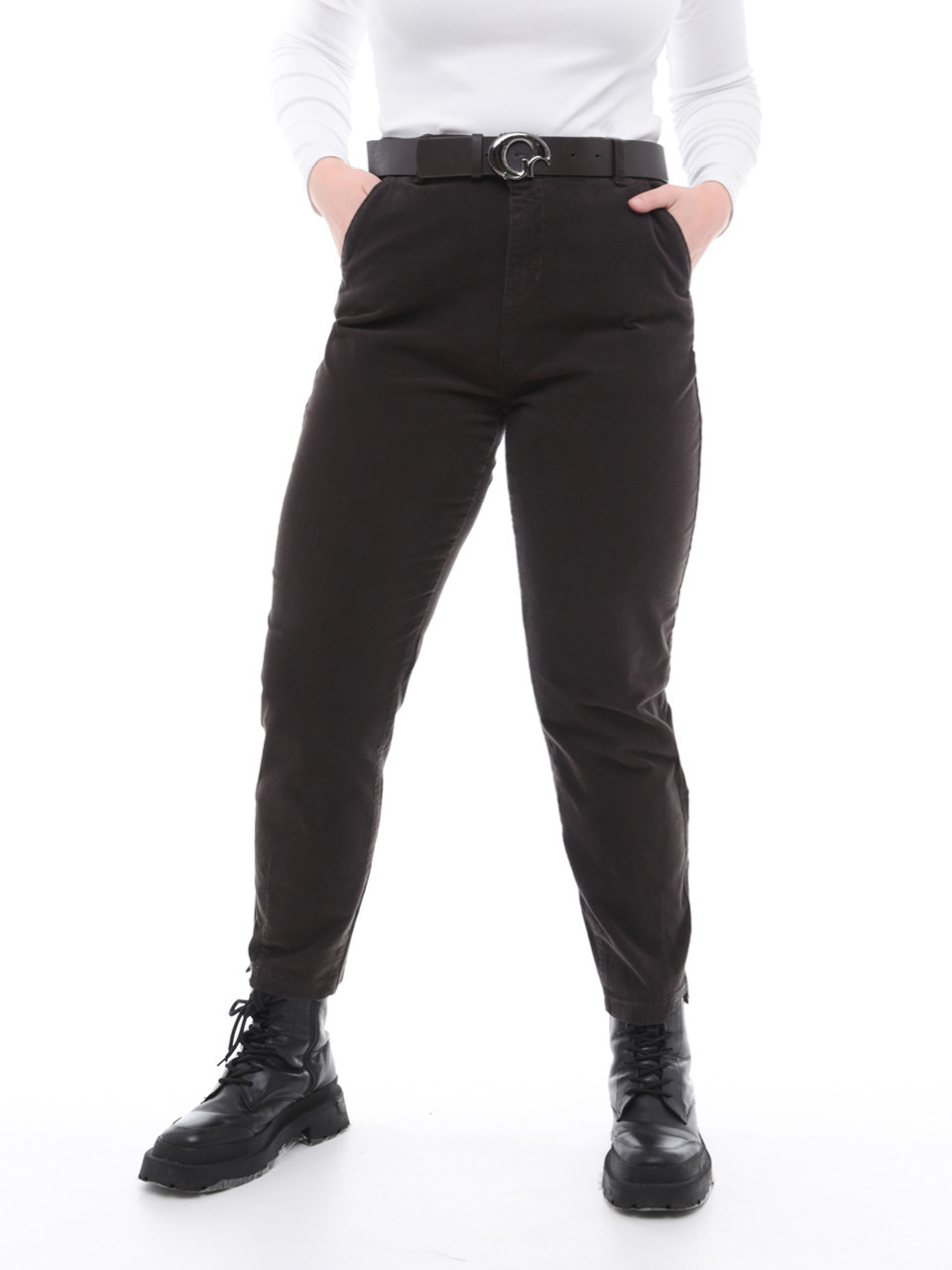 Штани жіночі коричневі МОМ великий розмір 2283-B-1