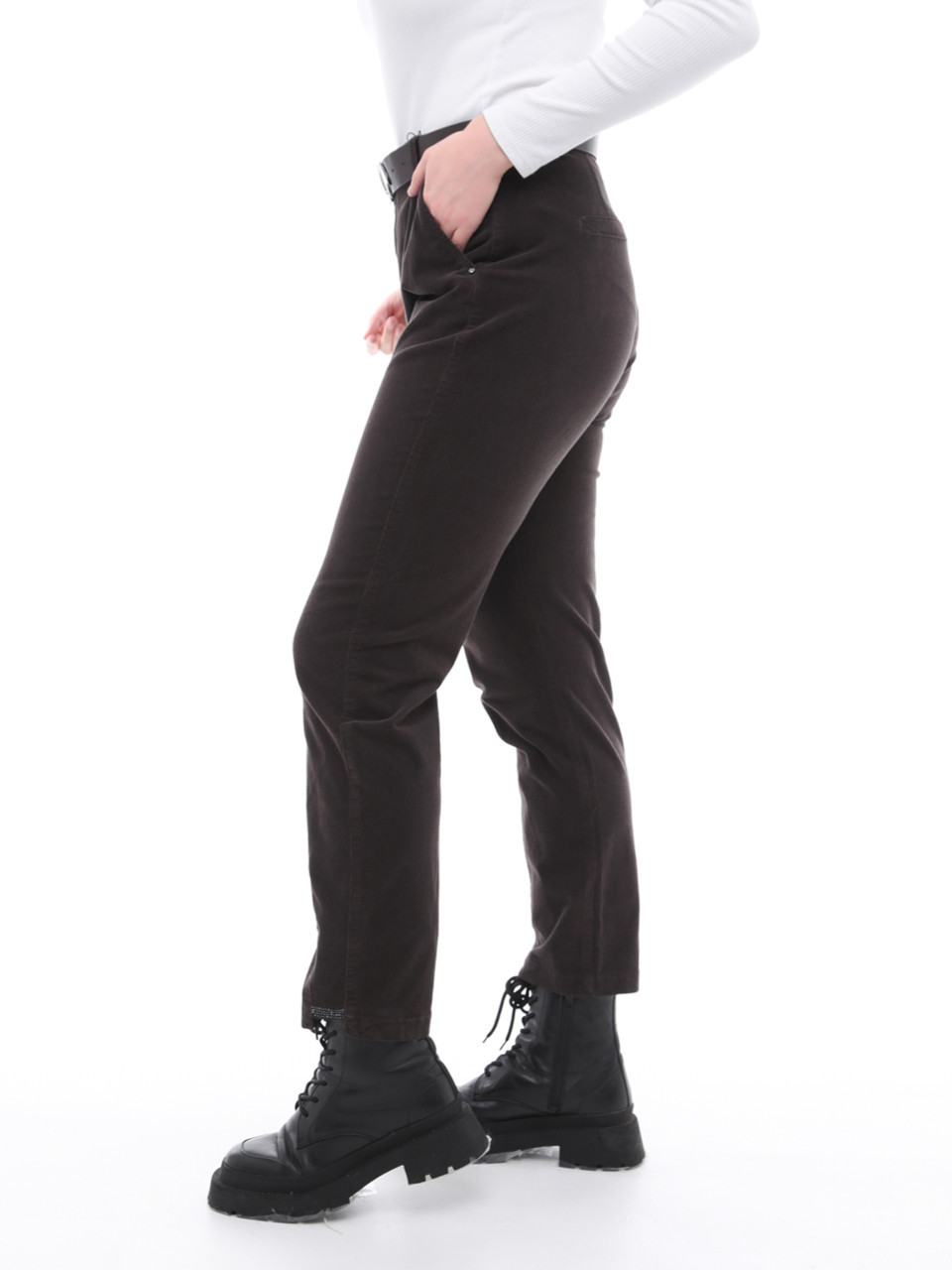 Штани жіночі коричневі МОМ великий розмір 2283-B-1