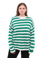 Светр жіночий зелений в смужку подовжений тонкий 224286-1-Т