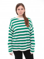 Светр жіночий зелений в смужку подовжений тонкий 224286-1-Т