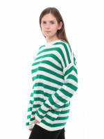 Светр жіночий зелений в смужку подовжений тонкий 224286-1-Т