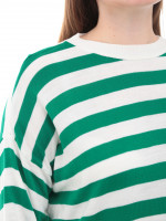 Светр жіночий зелений в смужку подовжений тонкий 224286-1-Т