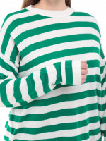 Светр жіночий зелений в смужку подовжений тонкий 224286-1-Т