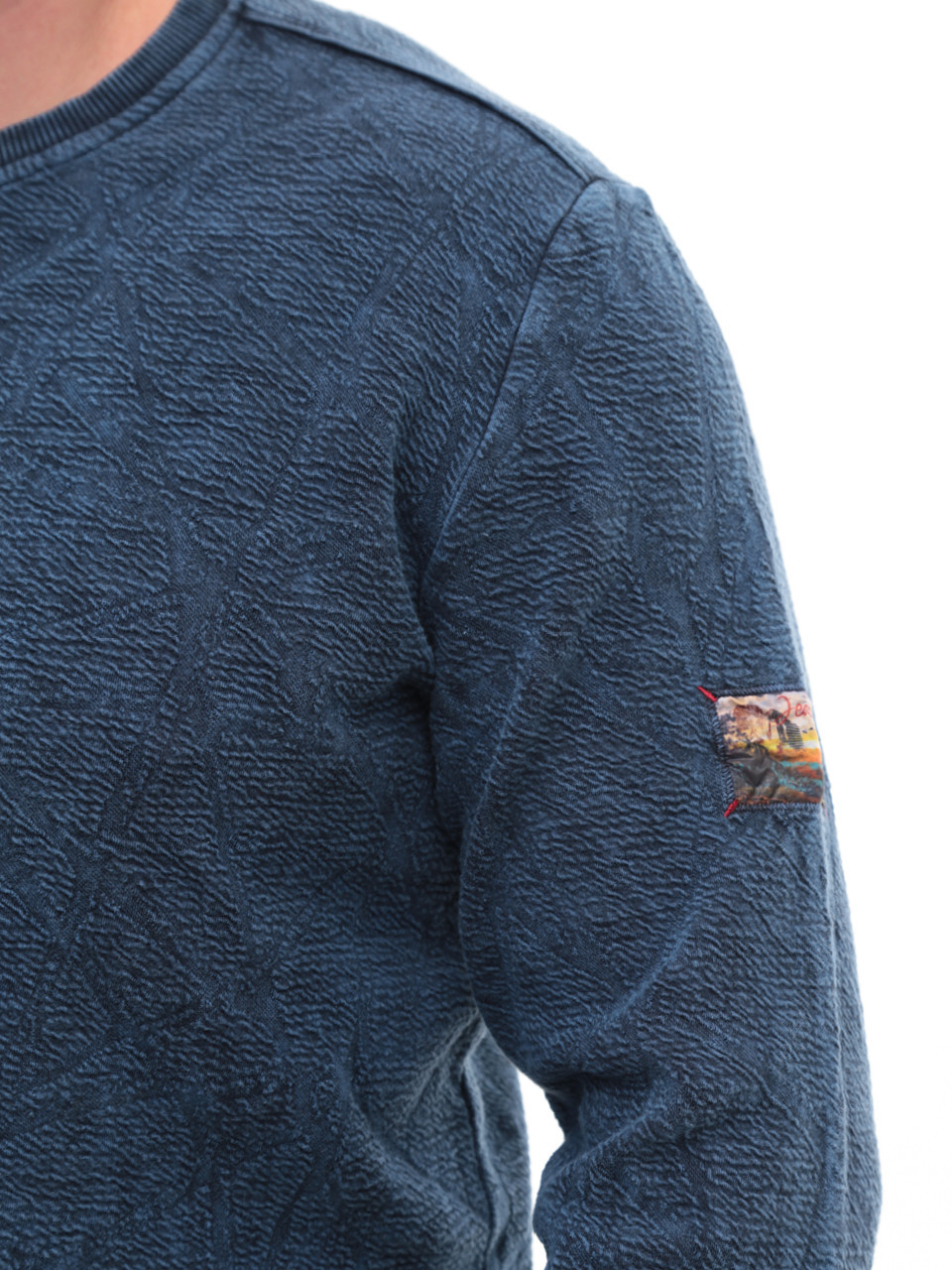 Світшот чоловічий синій прямий однотонний 6424-1