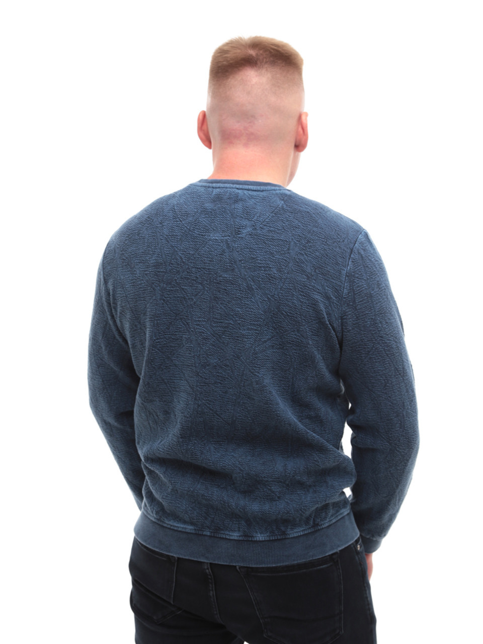 Світшот чоловічий синій прямий однотонний 6424-1