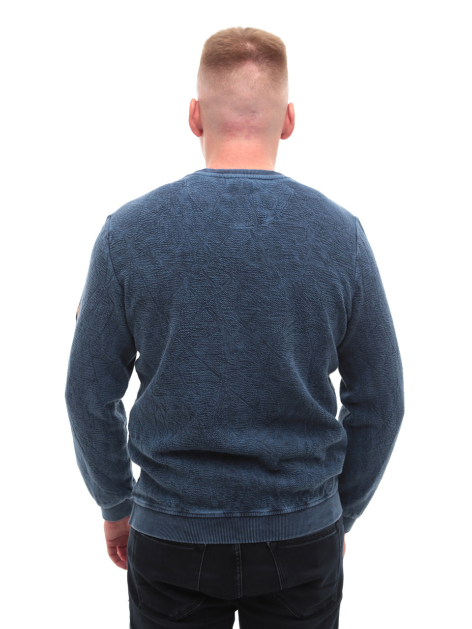 Світшот чоловічий синій прямий однотонний 6424-1