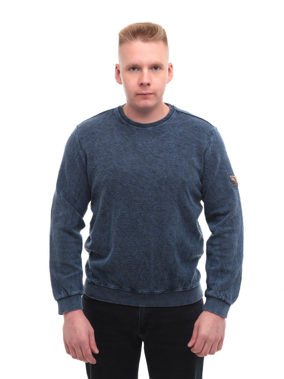 Світшот чоловічий синій прямий однотонний 6424-1