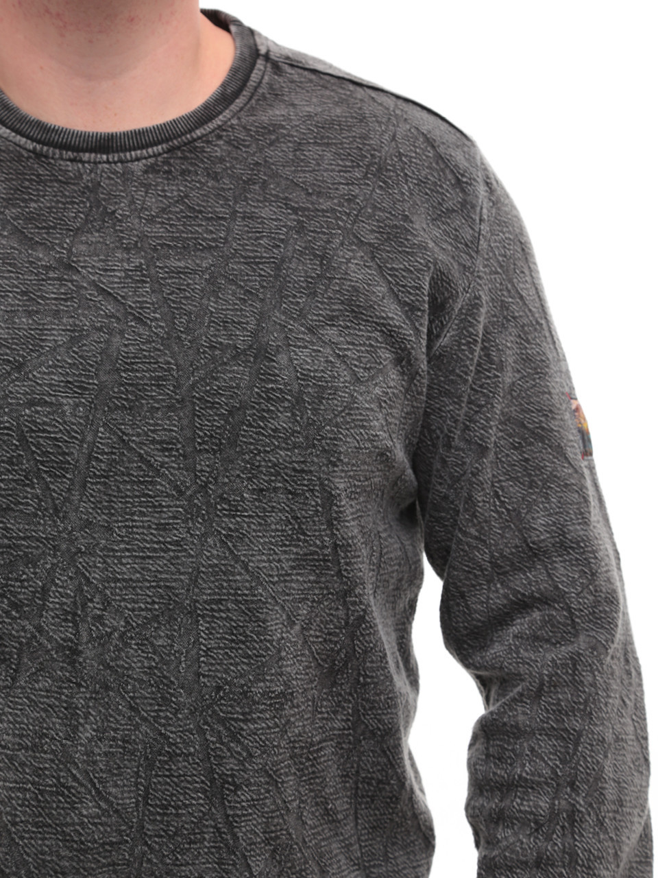 Світшот чоловічий чорний прямий однотонний 6424-2