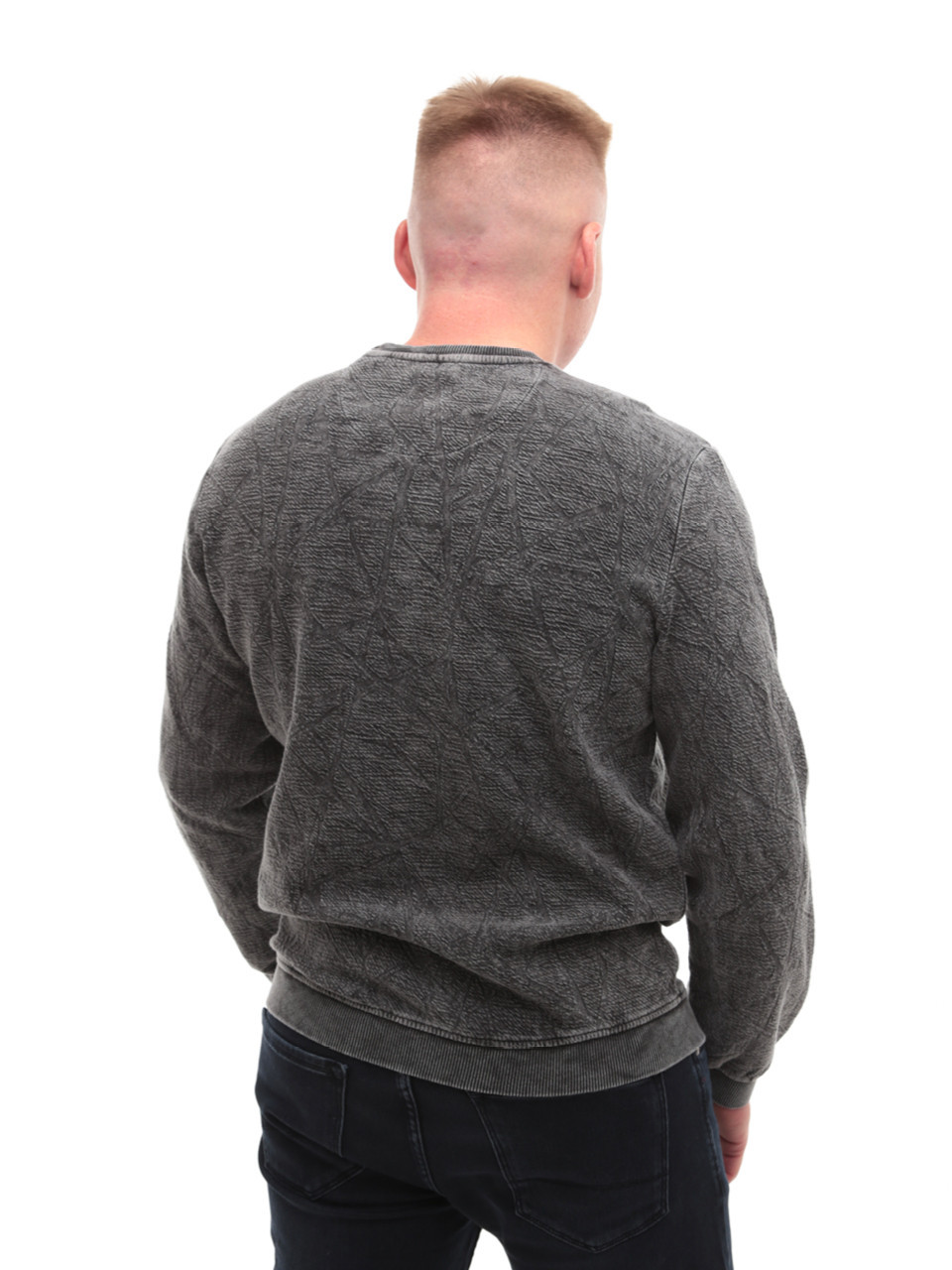 Світшот чоловічий чорний прямий однотонний 6424-2