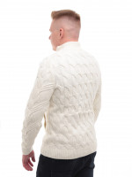 Свитер мужской белый зимний вязаный на молнии 230-608-2