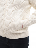 Свитер мужской белый зимний вязаный на молнии 230-608-2