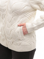 Светр жіночий білий зимовий на блискавці з коміром 230-608-2-w