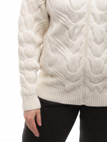 Светр жіночий білий зимовий на блискавці з коміром 230-608-2-w