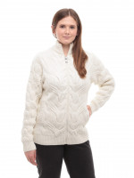 Светр жіночий білий зимовий на блискавці з коміром 230-608-2-w