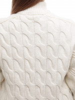 Светр жіночий білий зимовий на блискавці з коміром 230-608-2-w