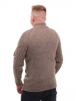 Свитер мужской бежевый на молнии зимний с воротом 230-321-3