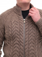 Свитер мужской бежевый на молнии зимний с воротом 230-321-3