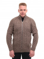 Свитер мужской бежевый на молнии зимний с воротом 230-321-3