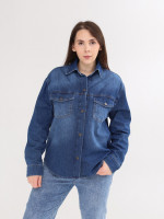 Сорочка жіноча синя джинсова великий розмір 102-B-2