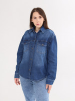 Сорочка жіноча синя джинсова великий розмір 102-B-2
