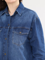 Сорочка жіноча синя джинсова великий розмір 102-B-2