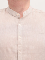 Сорочка чоловіча бежева лляна довгий рукав великий розмір 8420-B-2