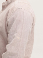 Сорочка чоловіча бежева лляна довгий рукав великий розмір 8420-B-2