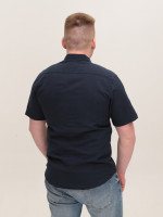 Сорочка чоловіча лляна темно-синя короткий рукав 2403-8