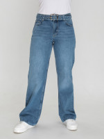 Джинсы женские светло-синие широкие со средней посадкой 3207-020