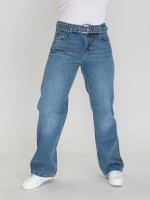 Джинсы женские светло-синие широкие со средней посадкой 3207-020