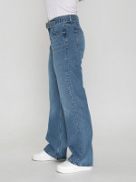 Джинсы женские светло-синие широкие со средней посадкой 3207-020