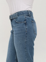 Джинсы женские светло-синие широкие со средней посадкой 3207-020