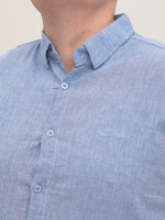 Сорочка чоловіча світло-синя лляна короткий рукав 6503-3