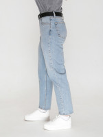 Джинси жіночі світло-сині МОМ прямі великий розмір 1574-1-B